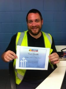 Carl is pleased to be receiving the latest Workplace Health and Safety award!