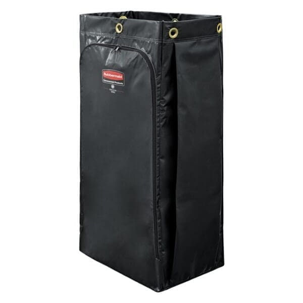 34 Gal Executive Vinyl Bag for High Capacity Janitorial Cleaning Carts, Black 1966886