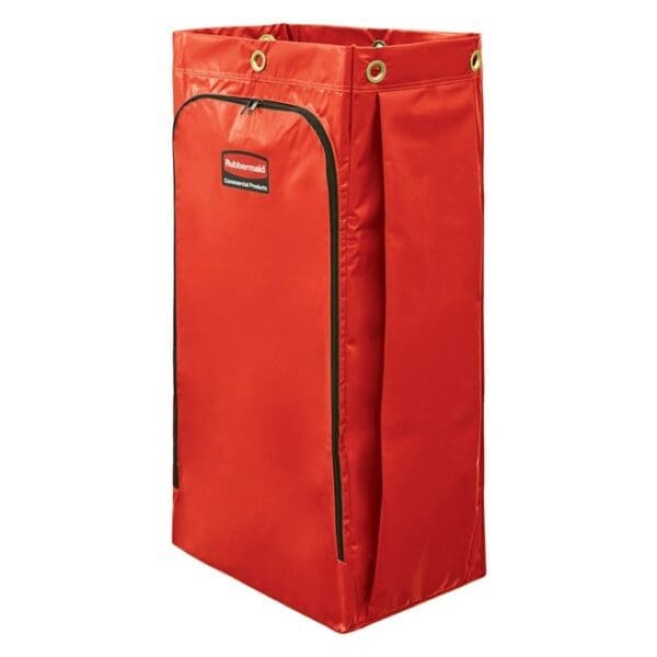 34 Gal Vinyl Bag for High Capacity Janitorial Cleaning Carts, Red 1966882