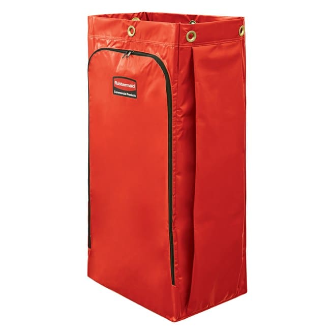 34 Gal Vinyl Bag for High Capacity Janitorial Cleaning Carts, Red 1966882