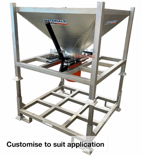 Bulk Bag Hopper with Slide Valve mounted on custom support frame MSFH100 SV200