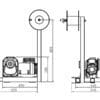 Capstan winch dimensions cable puller LCAP250