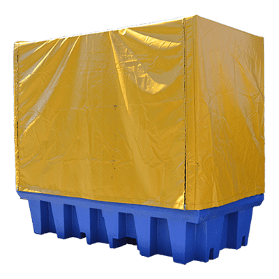 DMXP6504 PVC Cover and Frame for Double IBC Spill Pallets closed