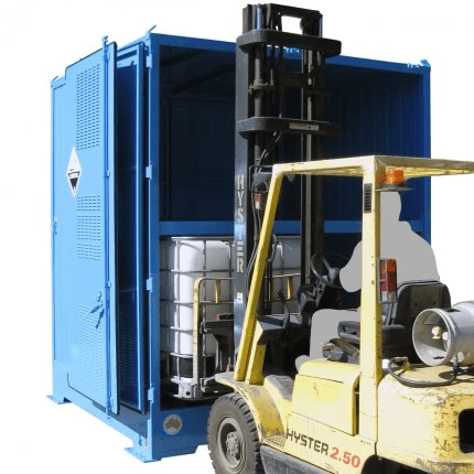 DPR08DBB Outdoor Dangerous Goods Store IBCs forklift