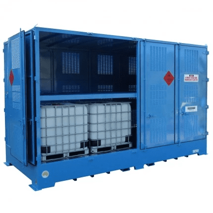 DPR16DBB Outdoor Dangerous Goods Store IBCs open