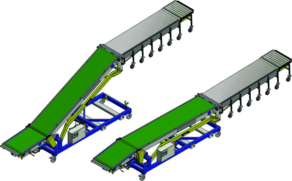 Dockless Truck Trailer Unloading Conveyor FLAT + UP Dockless Truck Trailer Unloading Conveyor FLAT + UP
