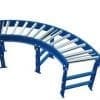 Gravity Roller Conveyor curve with support stands