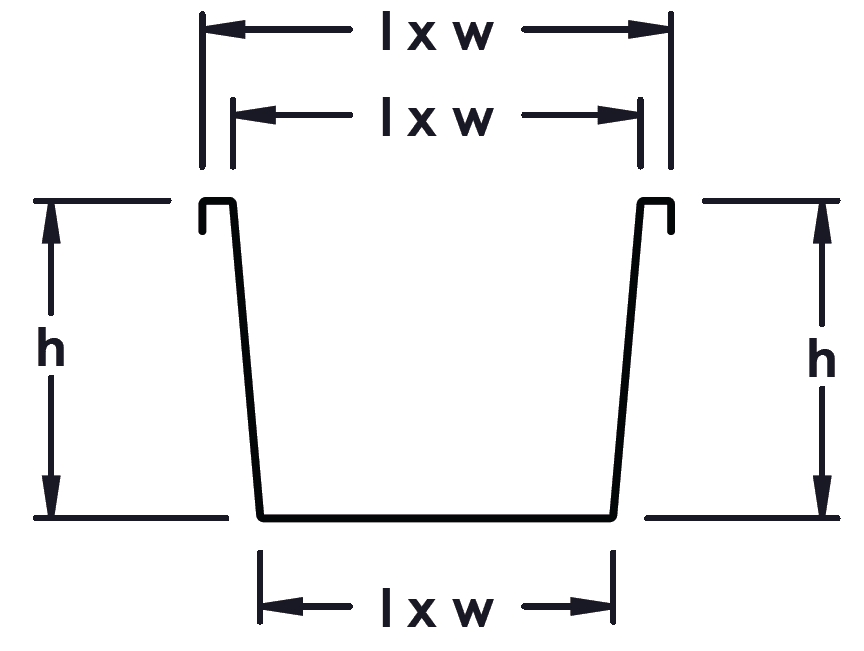 Heavy Duty Rectangular Tuff Tubs Tapered Tank