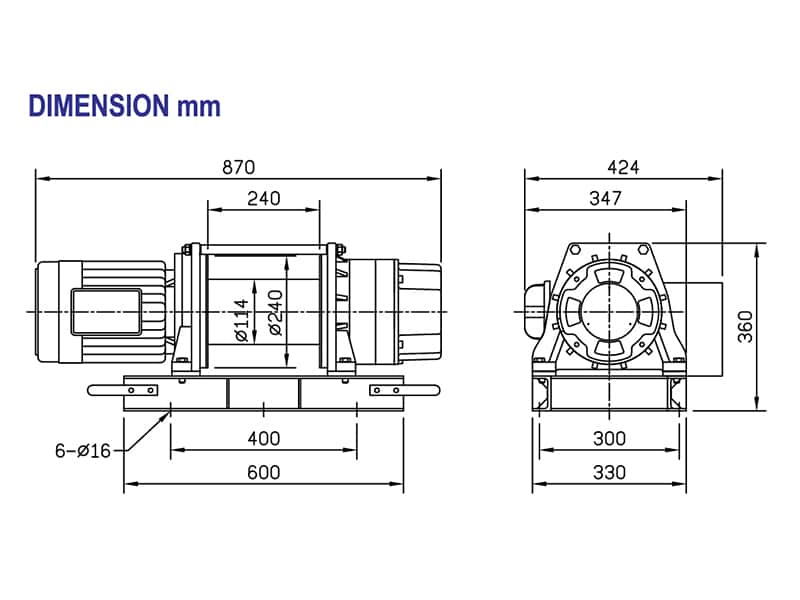 Industrial Electric Winches LACW310 CP 750T dimensions Industrial Electric Winches LACW310 CP 750T dimensions