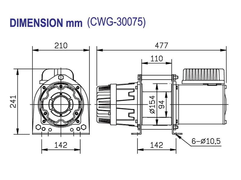 Industrial Electric Winches LACW345 CWG 30075 dimensions Industrial Electric Winches LACW345 CWG 30075 dimensions