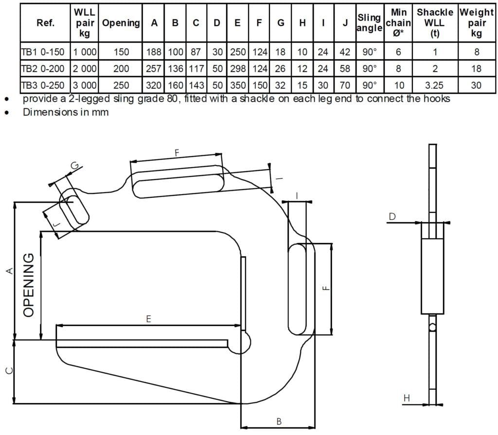 Lifting Hooks Pipes and Tubes TB