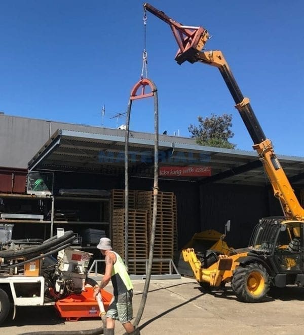 MCML50 Concrete Pump Line Hanger in action 3 MCML50 Concrete Pump Line Hanger in action 3