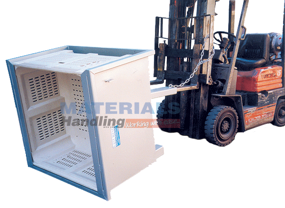 MFBTM Forklift Mounted Bin Tipper – Mechanical tip