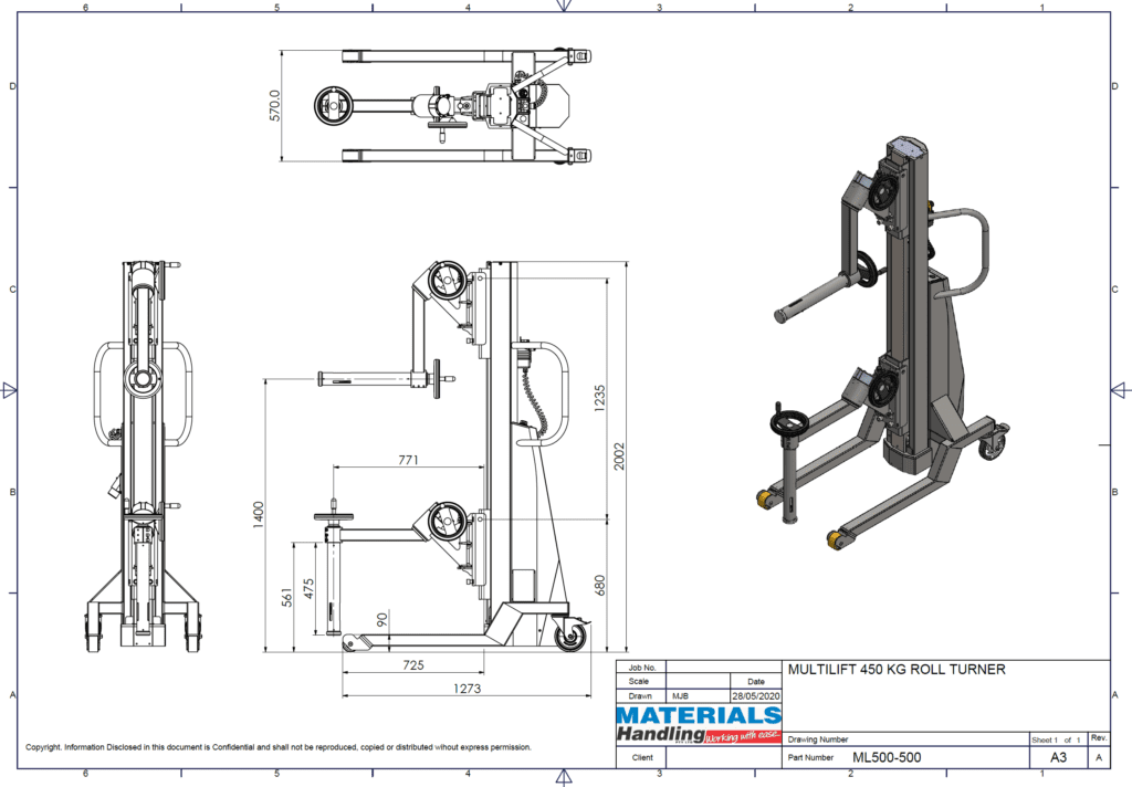 ML500 with roll turner tooling Multilift