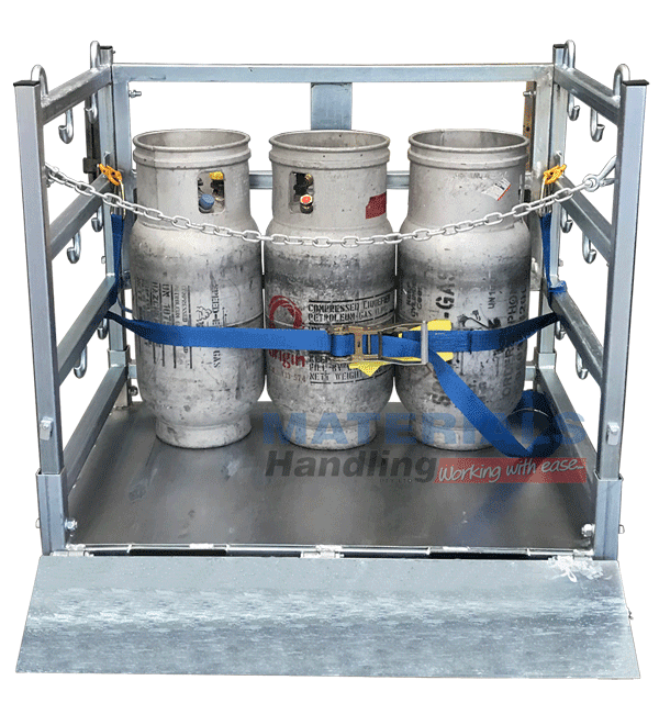 MSGC80 Gas Cylinder Stillage Cage with folding ramp