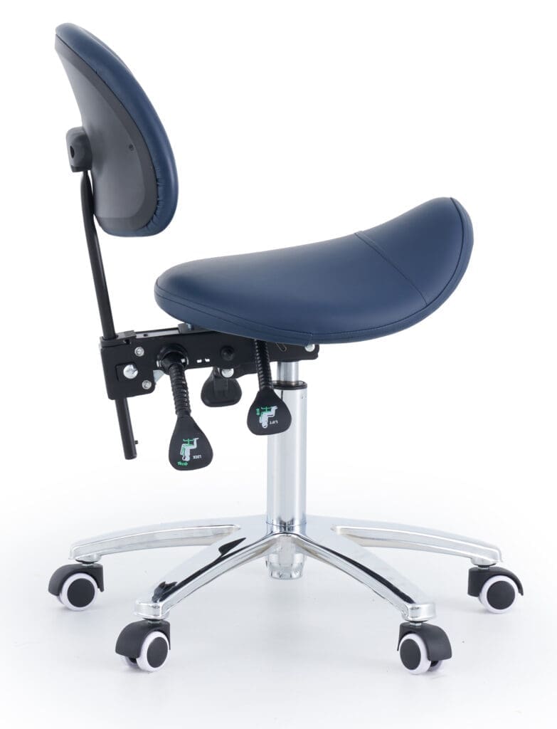 Medical Professional Stool Saddle SSBR Saddle Stool With Backrest SSBR Side Tilt