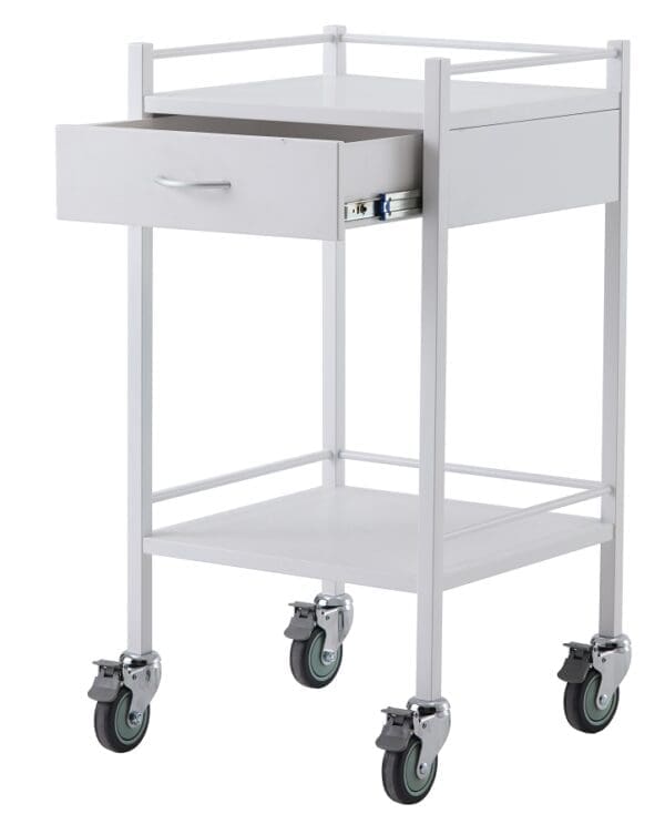 Medical Trolleys Instrument Powdercoated PCT01 Powder Coated Trolley One Drawer