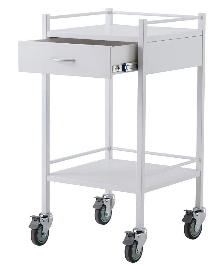 Medical Trolleys Instrument Powdercoated PCT01 Powder Coated Trolley One Drawer