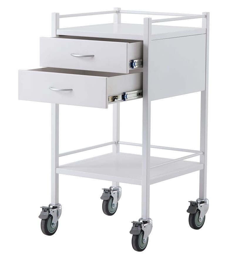 Medical Trolleys Instrument Powdercoated PCT02 Powder Coated Trolley Two Drawer
