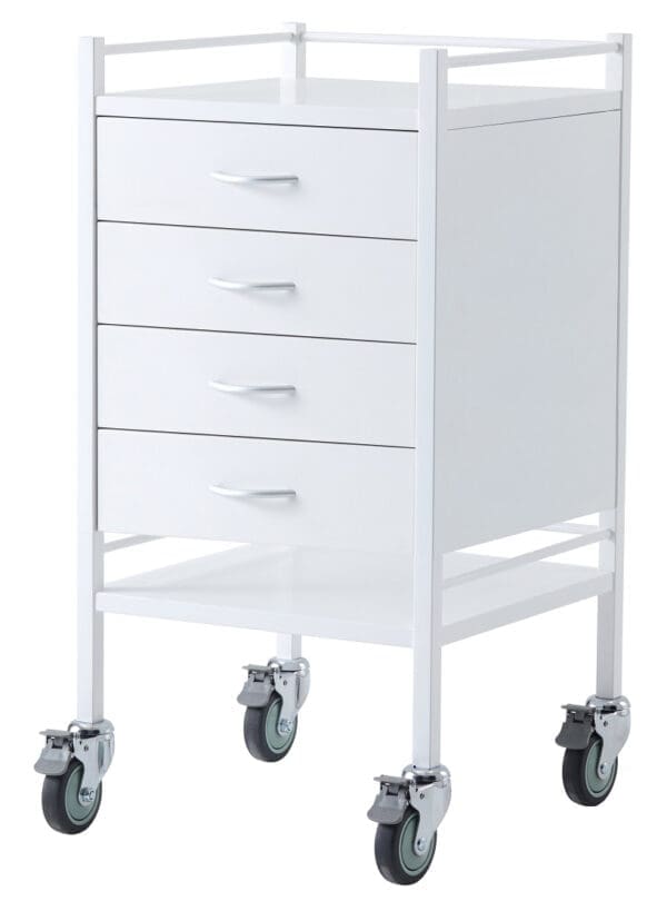 Medical Trolleys Instrument Powdercoated PCT04 Powder Coated Trolley Four Drawer