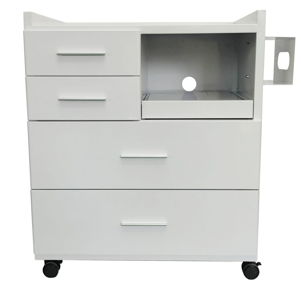 Medical Trolleys Workstation Powdercoated PCDUBL Podiatry Cabinets Double Front