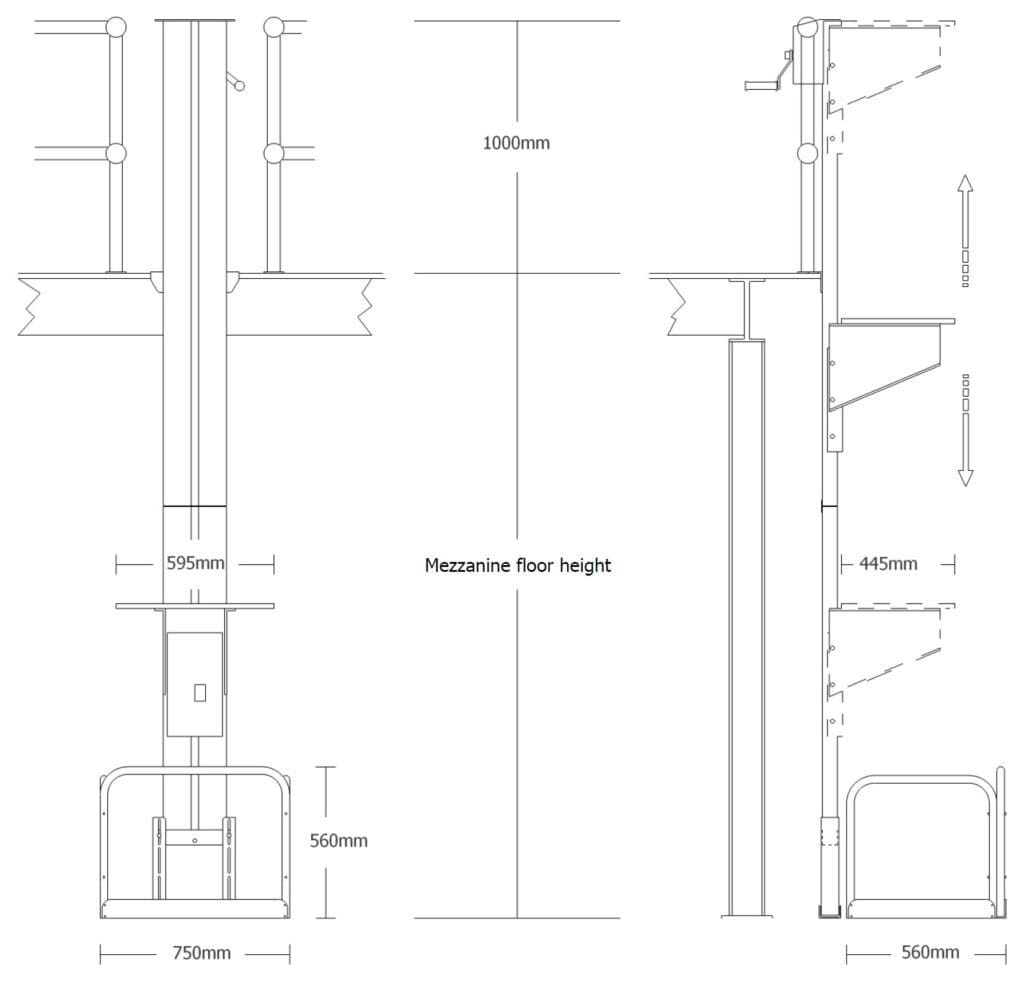 Mezzanine Floor Goods Lift Mezzalift dimensions