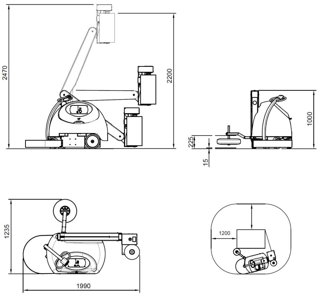 Pallet Wrapper Mobile Wrapping Robot dimensions