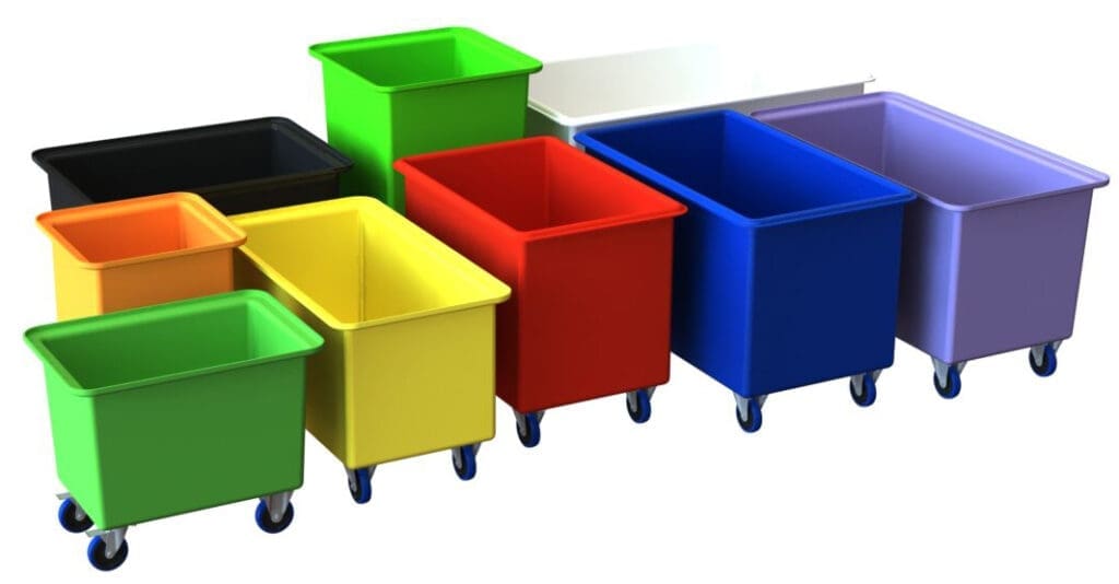 Plastic Tanks Containers Rectangular Heavy Duty Tuff Tubs Trolleys