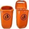 Post or Wall Mount Litter Bins Orange