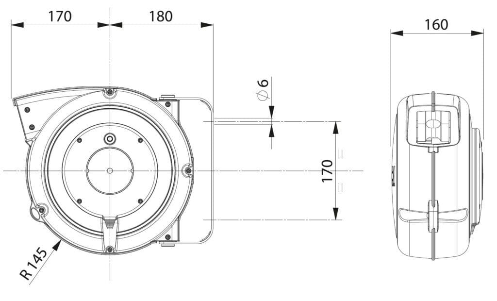 Retractable Cable Reels plastic case dimensions