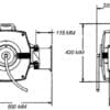 Retracting Safety Barrier Tape Reels MRC3000 Series dimensions