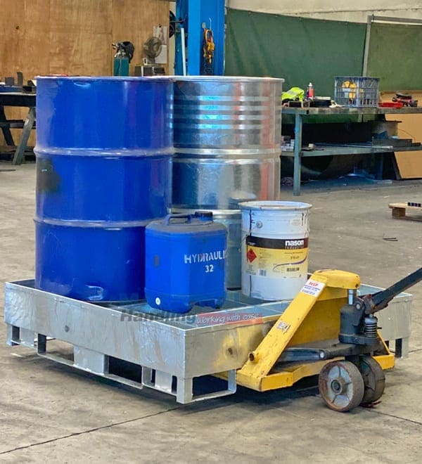 SLR4 Racking Spill Bin moved by pallet truck 1