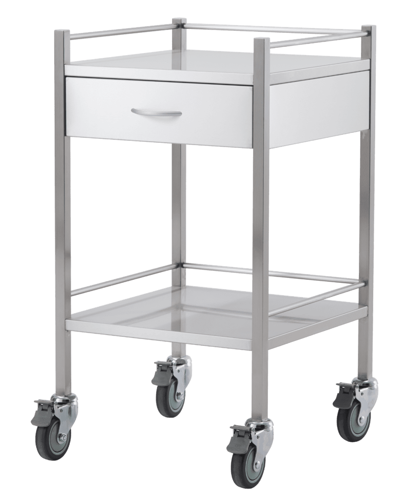 Stainless Steel Medical Trolleys 304 SST01 Stainless Steel Trolley One Drawer