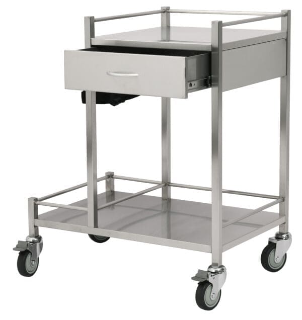 Stainless Steel Medical Trolleys SST01OXY Single Drawer Oxygen Trolley