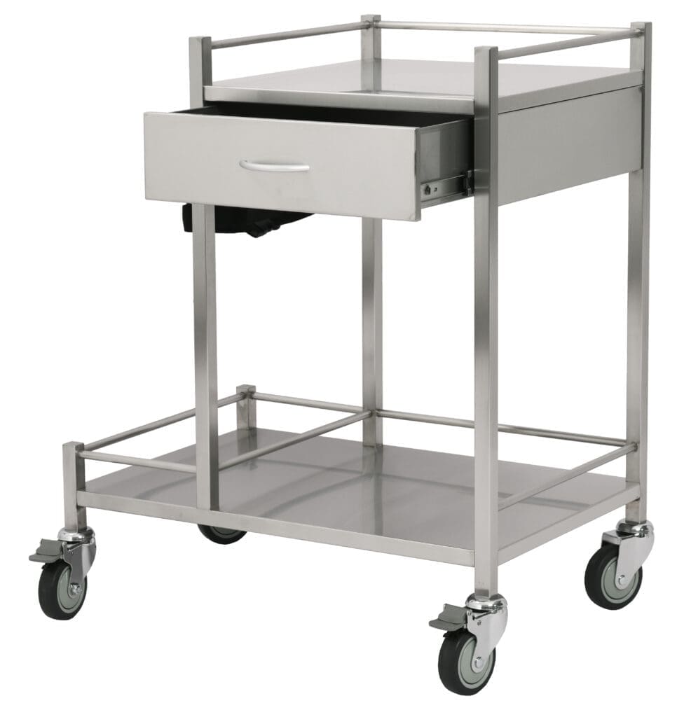 Stainless Steel Medical Trolleys SST01OXY Single Drawer Oxygen Trolley