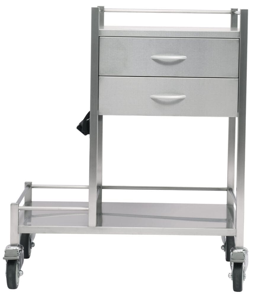 Stainless Steel Medical Trolleys SST02OXY Two Drawer Oxygen Trolley
