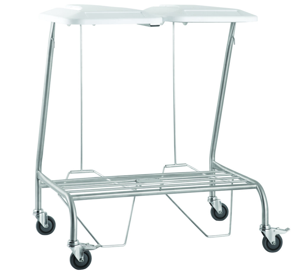 Stainless Steel Trolleys Medical Linen Bag DLTL Linen Skip Double With Lid