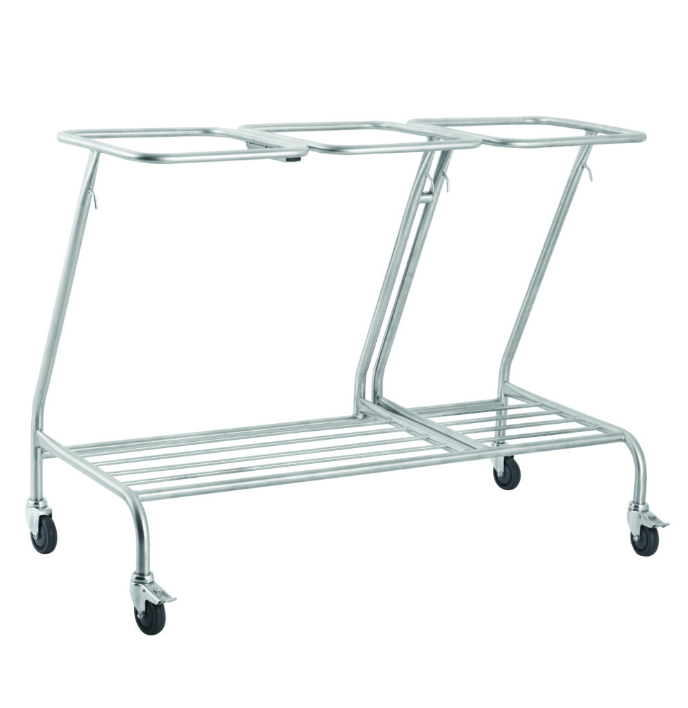 Stainless Steel Trolleys Medical Linen Bag TLT Linen Skip Triple