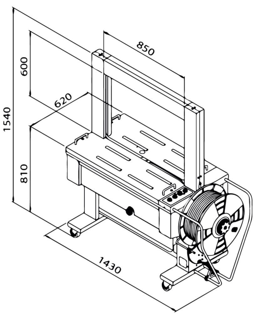 Strapping Machine TRS 600 dims