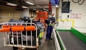 Vaculex Airport Baggage Handling - cart to conveyor